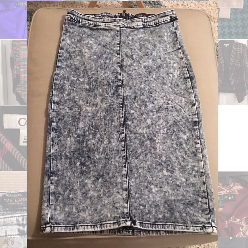 Iris Jeans white-washed denim skirt